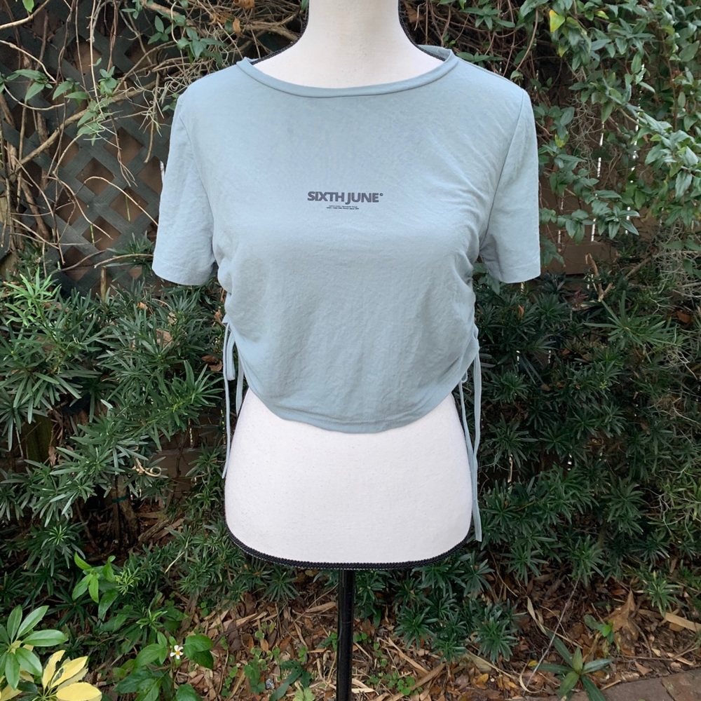 Sixth June | Size L Runched Drawstring Crop Top